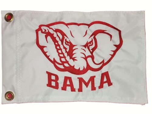 Alabama Crimson Tide safety flag with double sided embroidery on durable nylon