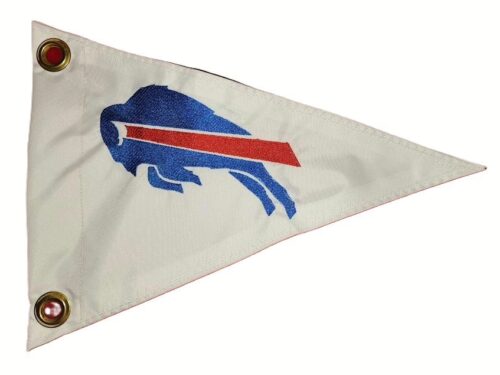 Buffalo Bills safety flag with double sided embroidery on durable red nylon