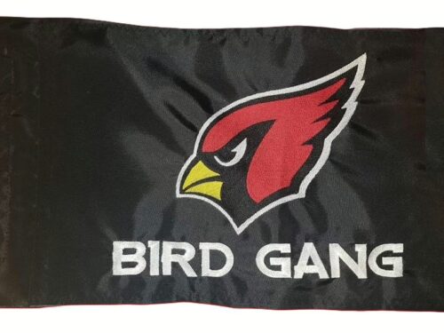 Arizona Cardinals safety flag with double sided embroidery on durable black nylon