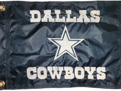 Dallas Cowboys safety flag with double sided embroidery on durable navy nylon