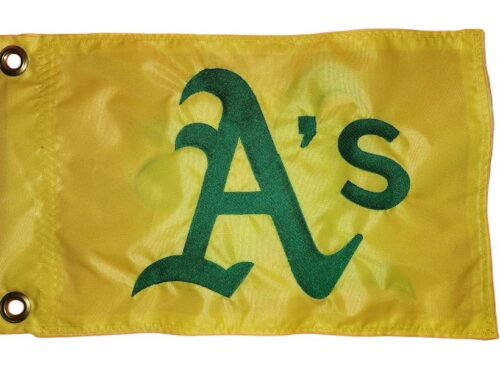 Las Vegas Athletics safety flag with double sided embroidery on durable yellow nylon