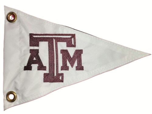 Texas A&M safety flag with double sided embroidery on durable nylon