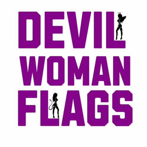 "Devil Woman Flags" | Angel and Devil Silhouette Tee