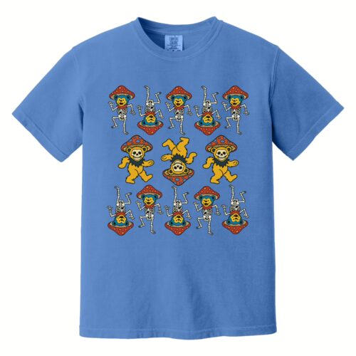 Dancing Skeleton Mushroom Bears Tee