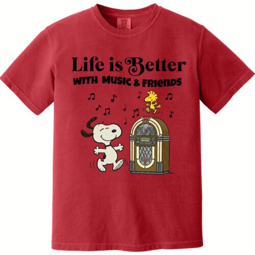 Life is Better with Music and Friends Snoopy